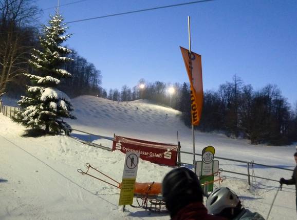 View of the slope from the entrance to the lift 