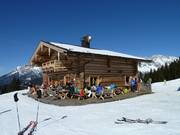 Mountain hut Holzknechtstub on slope 30 to the Sinalco-Bahn