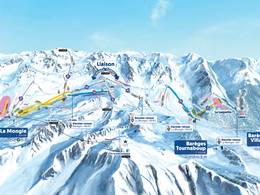 Trail map Grand Tourmalet/Pic du Midi – La Mongie/Barèges