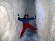 The children are having fun in the snow world