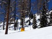 Snowmaking with lances on the valley run