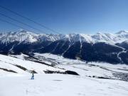 View from the ski area over the magnificent Engadin