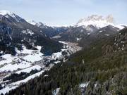 View of the villages in the Val di Fassa