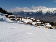 Chalets on the slopes in Veysonnaz