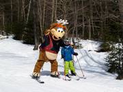 The mascot is also out and about on the slopes.
