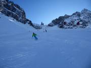 Black slope Paradiso from the Presena Glacier
