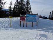 Piste map and signposting in the ski resort of Jahorina
