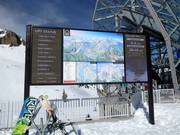 Digital trail map with information on waiting times in the ski area
