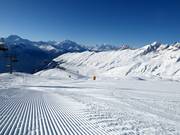 Perfect slope grooming in the Belalp ski area