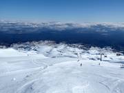 View from High Noon (2,322 metres) over the ski resort of Tūroa