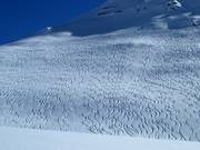 Perfect tracks in the snow on the Rüfikopf