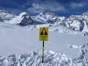 Warning: Crevasses on the Morteratsch glacier descent