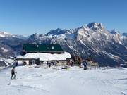 Mountain hut tip Rifugio Pomedes