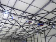 Snowmaking system in the indoor ski hall