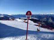 Slope marking in the ski resort of Monte Bondone
