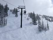 Steep slopes at the Great Western Express chairlift