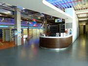 Ticket desks at the ski hall