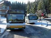 Ski buses at the Jasná ski resort