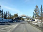 Road leading to the ski resort of Dundret Lapland