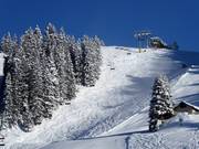 Powder tracks below the Sonnalmbahn