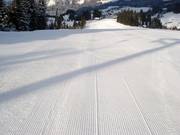 Freshly groomed slope