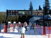 Flatscreens at the entrance to the chairlift