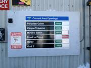 Opening status of the areas