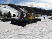 Snow groomer at work