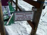 This trail is reserved for ski schools