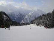 Red slope at the Mauritz double chairlift