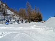 The snow cannons are waiting for their next use