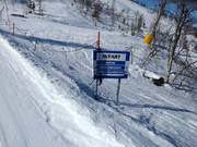 Slope signage in the Dundret Lapland ski area