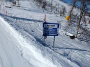 Slope signposting in the ski resort of Dundret Lapland