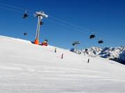Perfectly groomed slope at Kronplatz