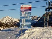 Slope signage in the Civetta ski area
