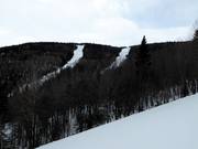 View of the challenging slopes La Fénomène and L'Ecore