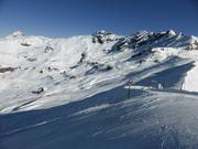View from the Planplatten over the ski slopes at the Mägisalp