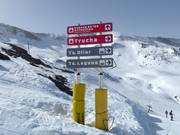 Slope signage in the Sierra Nevada ski resort
