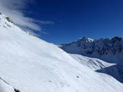 Ungroomed freeride slopes at the Leppleskofelbahn