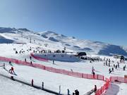 View over the beginner slopes at the base area