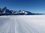 Groomed slope in the Drei Zinnen Dolomites ski resort