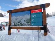 Slope map with digital information at the valley station