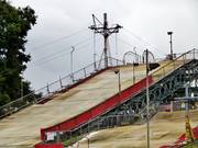 Side view of the black piste