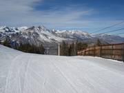 Perfect slope grooming in the June Mountain ski resort