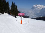Slope signage in the ski resort