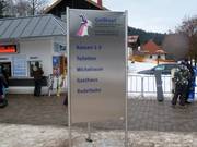 Signpost in the ticket area