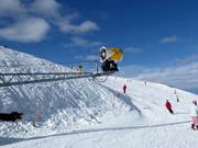 Efficient snow cannon in the ski resort of Coronet Peak