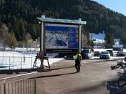 Large information board in the valley in Pera di Fassa