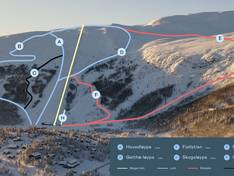 Trail map Lemonsjø Alpinsenter (Jotunheimen)