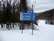 Slope signage in the Stoneham ski area